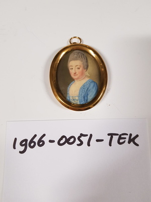 1966-0051-TEK a.jpg; 1966-0051-TEK; Miniatuurportret van een onbekende vrouw; tekeningen